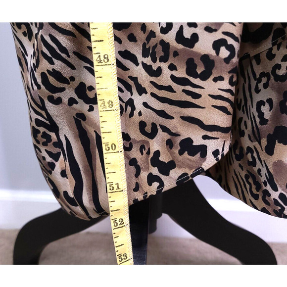 VTG Spenser Jeremy Leopard Animal Print 100% Silk Faux Wrap Sleeveless Dress 10 - Picture 13 of 13
